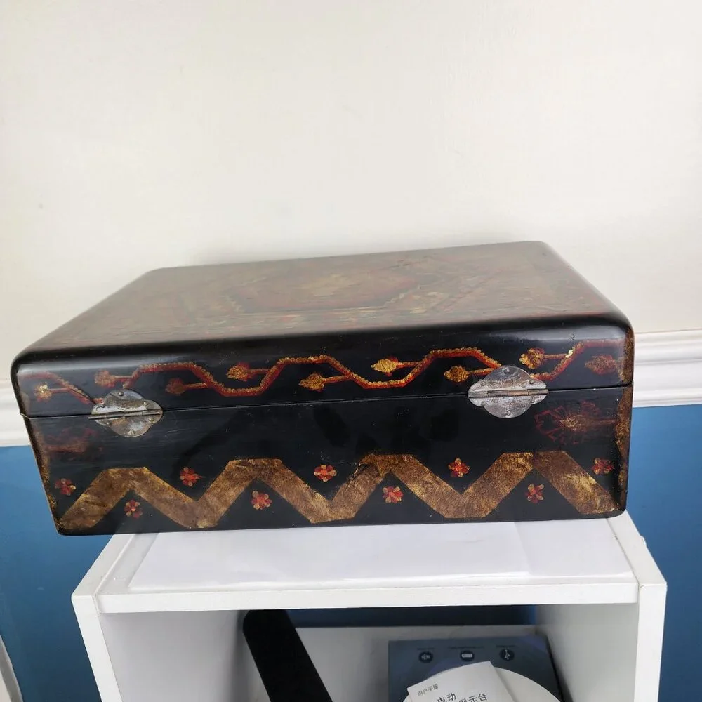 Castillian Imports Large Decorative Hinged Wooden Box
